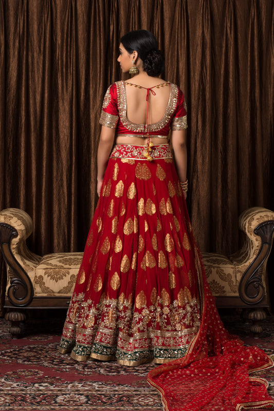 SINDOOR RED LEHENGA SET