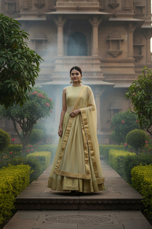 PASTEL GREEN KALIDAR KURTA SET