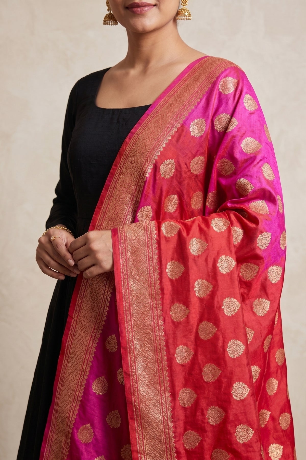 BLACK & CRIMSON KURTA SET