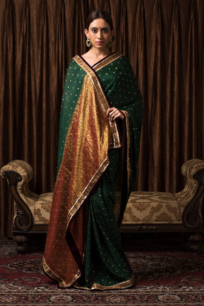 EMERALD GREEN PURE SILK SAREE