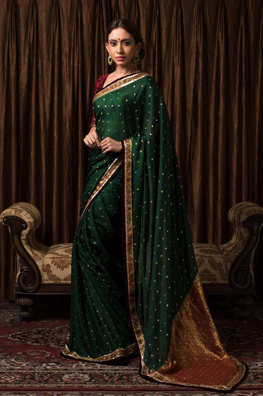 EMERALD GREEN PURE SILK SAREE