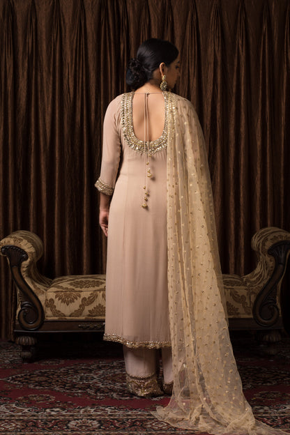 Beige Straight Kurta Set