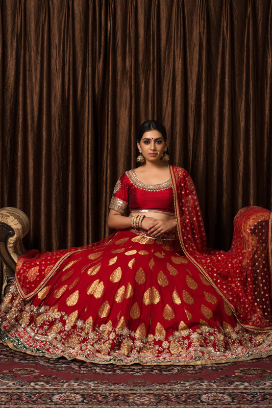 SINDOOR RED LEHENGA SET
