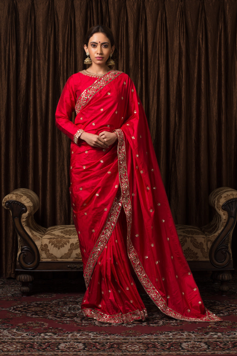 Sindoor Red Pure Silk Sari