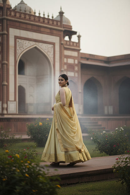 PASTEL GREEN KALIDAR KURTA SET