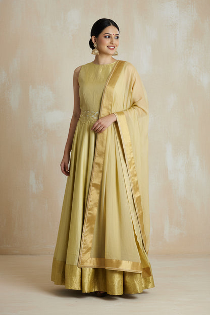 PASTEL GREEN KALIDAR KURTA SET