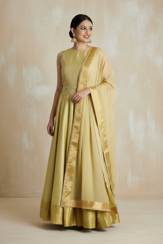 PASTEL GREEN KALIDAR KURTA SET