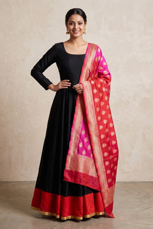 BLACK & CRIMSON KURTA SET